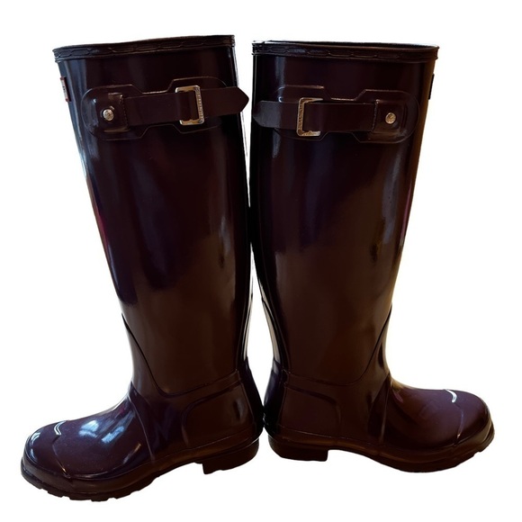 HUNTER Women's Original Adjustable Gloss Wellington Tall Rain Boots NWOT - Picture 9 of 9